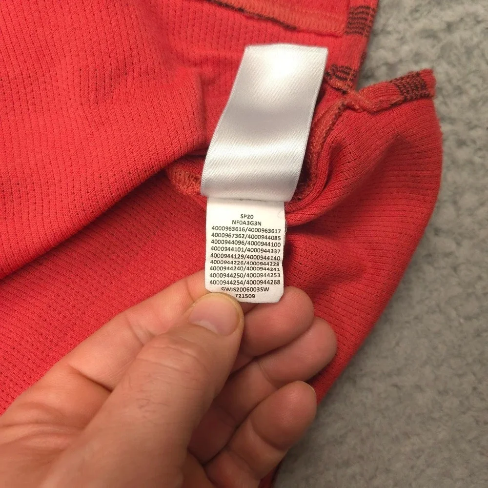 The North Face Polo Shirt Mens XL Red Striped Short Sleeve FlashDry Golf